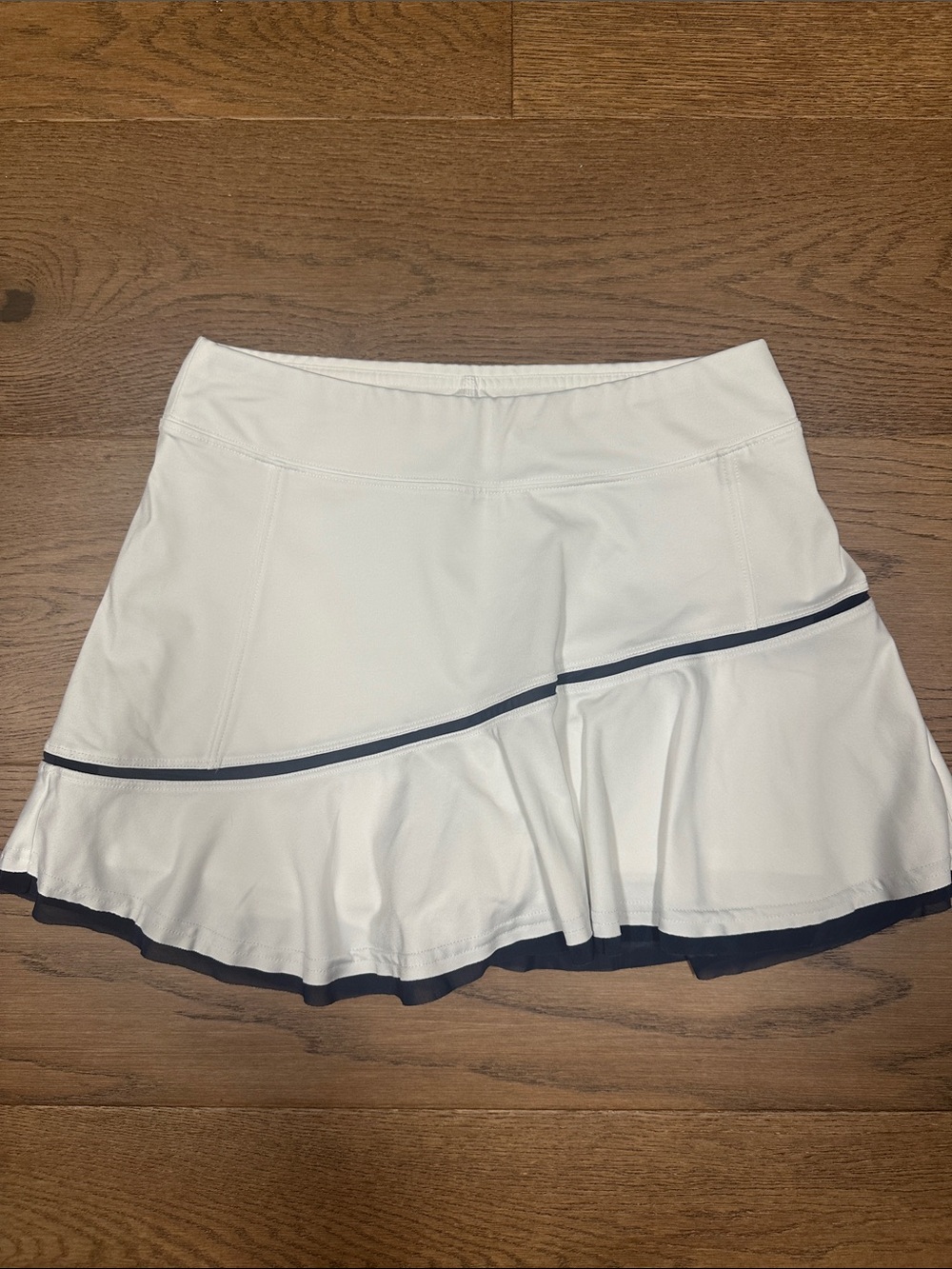 Inphorm White Tennis Skirt with Navy Contrast Trim